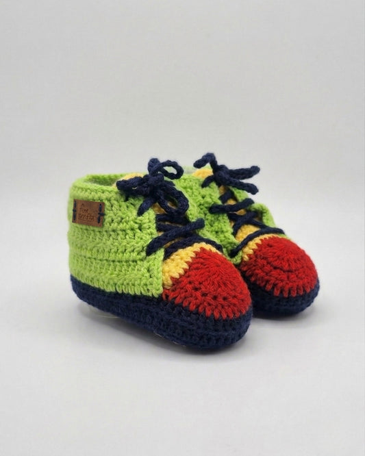 Multicolor Handmade Organic Cotton Joker Boots Shoes Booties for Kids
