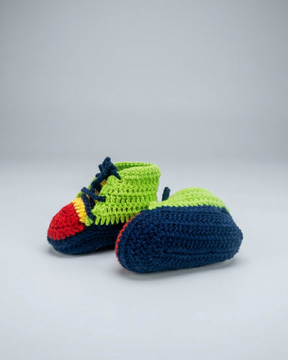 Multicolor Handmade Organic Cotton Joker Boots Shoes Booties for Kids