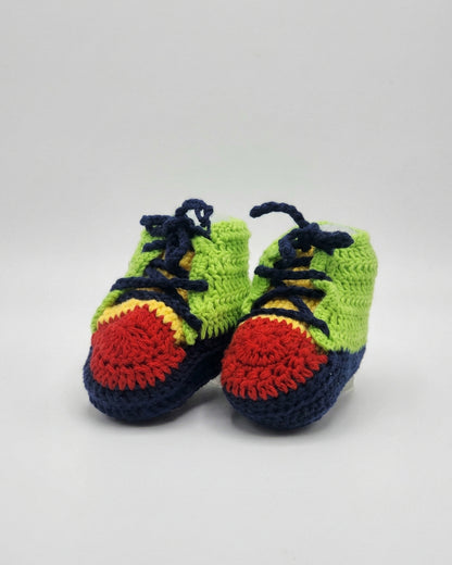 Multicolor Handmade Organic Cotton Joker Boots Shoes Booties for Kids