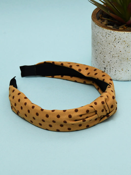 Beige Free Size Dotted Hair Band
