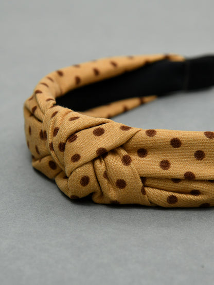 Beige Free Size Dotted Hair Band