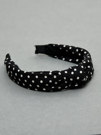 Black & White Free Size Dotted Hair Band