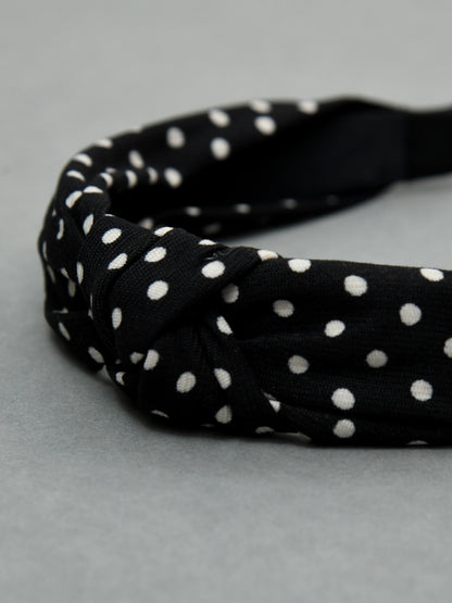 Black & White Free Size Dotted Hair Band