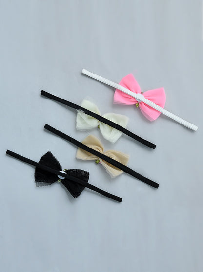 Pack of 4 Multicolor Classic Baby Bow Headband Set for Girls