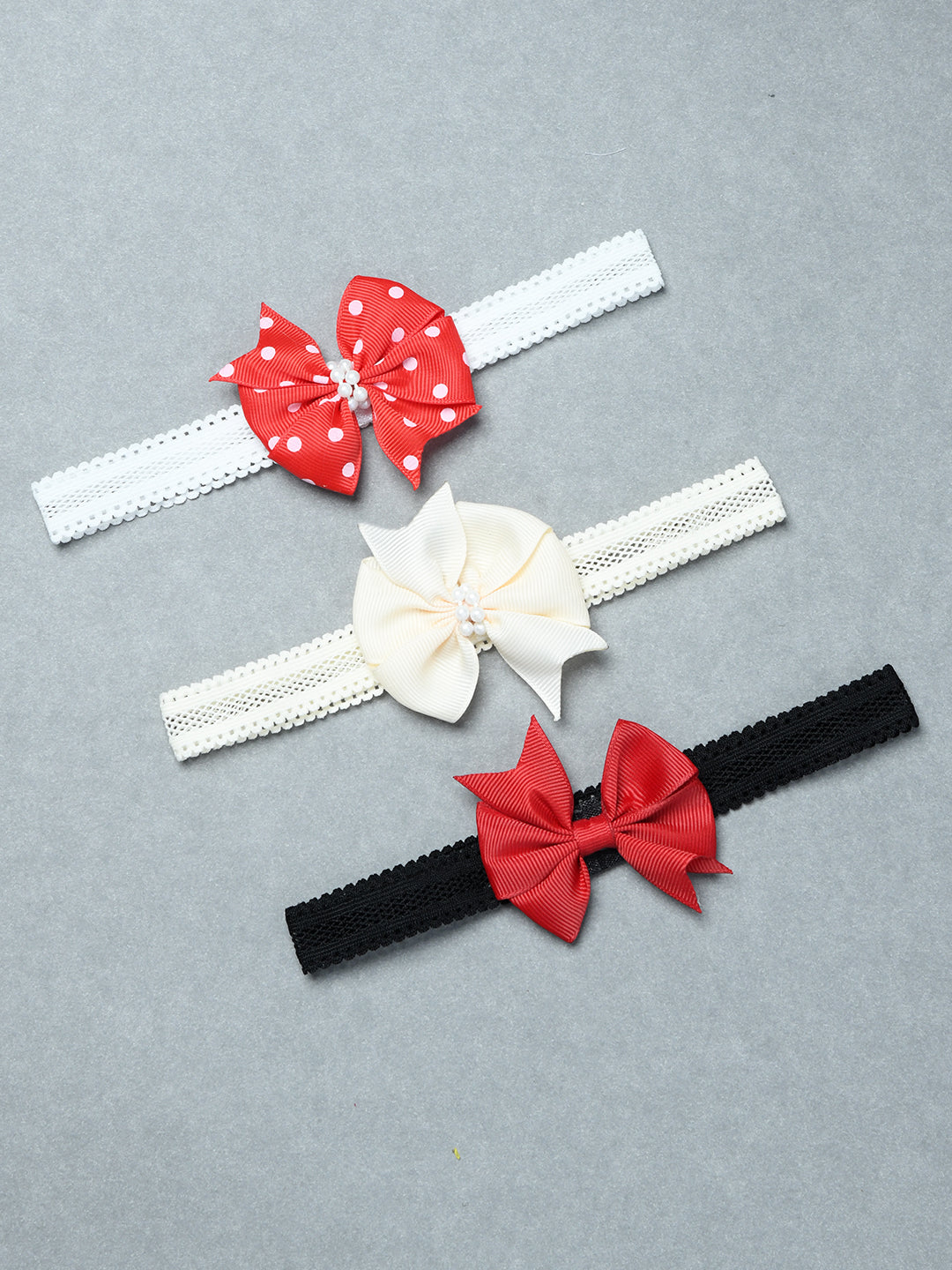 Pack of 3 Elegant Ribbon Bow Baby Headbands