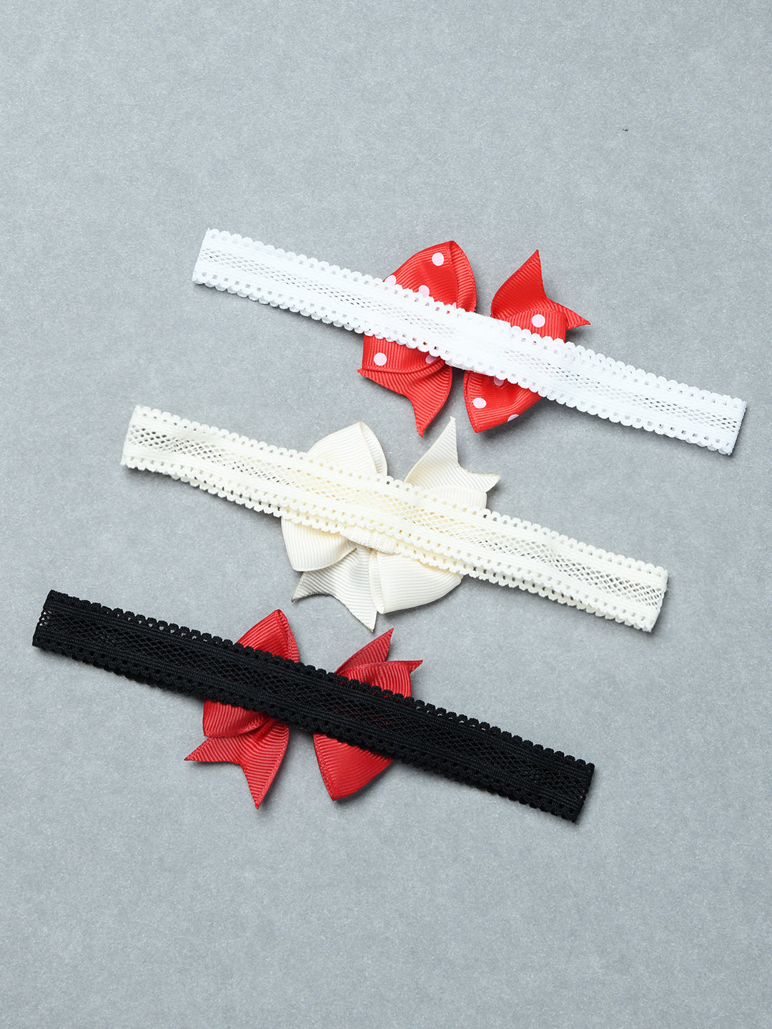 Pack of 3 Elegant Ribbon Bow Baby Headbands