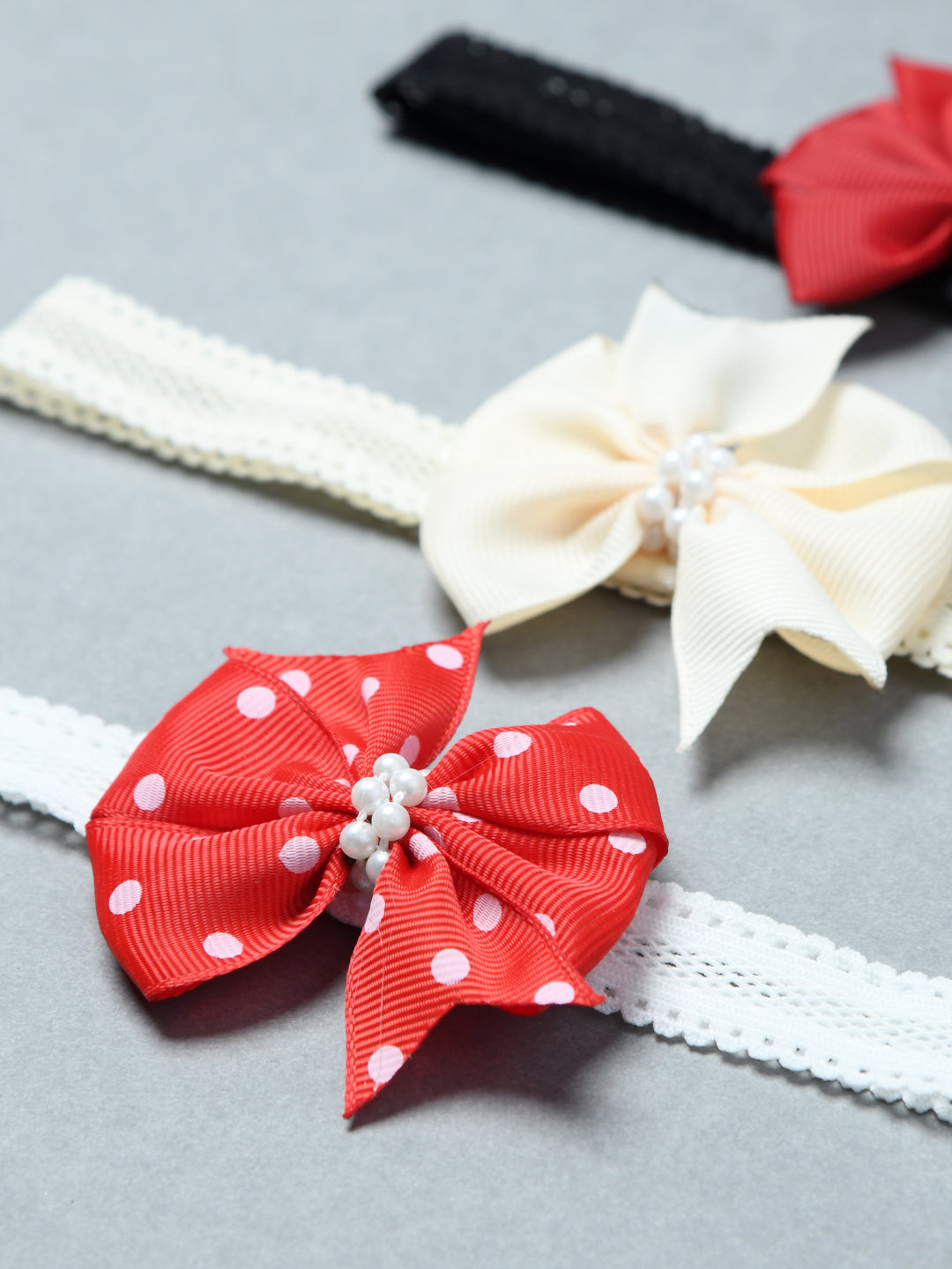 Pack of 3 Elegant Ribbon Bow Baby Headbands