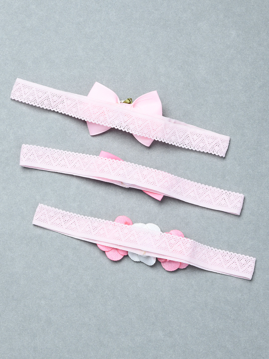 Pack of 3 Pink Cute Baby Girl Flower & Bow Headbands