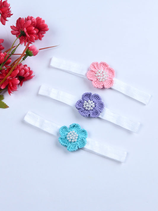 Pack Of 3 Floral Headbands - Multicolor