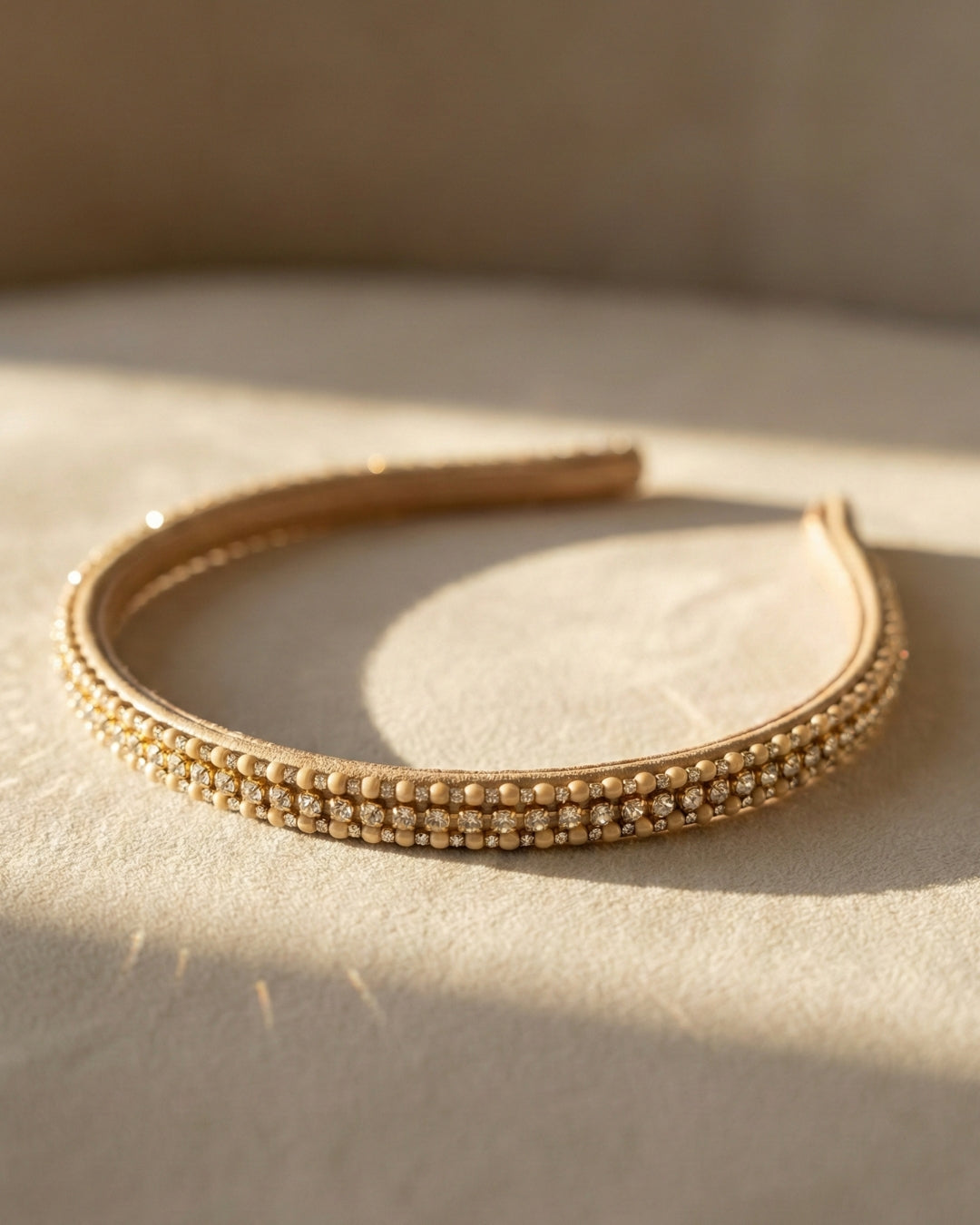 Classic Gold Slim Crystal Embellishment Hairband