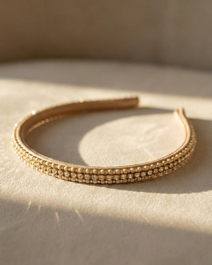 Classic Gold Slim Crystal Embellishment Hairband