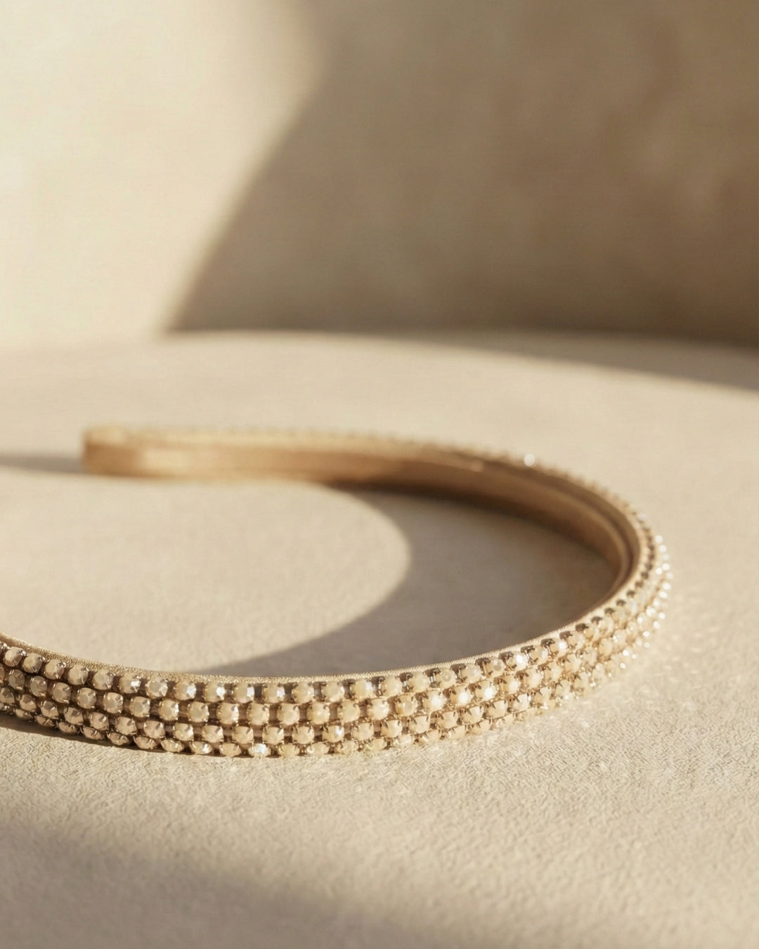Classic Gold Slim Crystal Embellishment Hairband