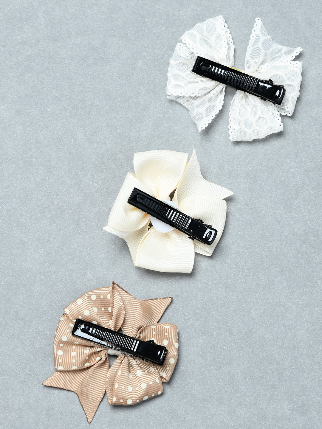 Pack of 3 Multicolour Girls Cute Bow Hair Clips with Pearl