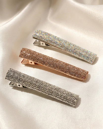 Multicolor Set of 3 Crystal Embellished Hairclips