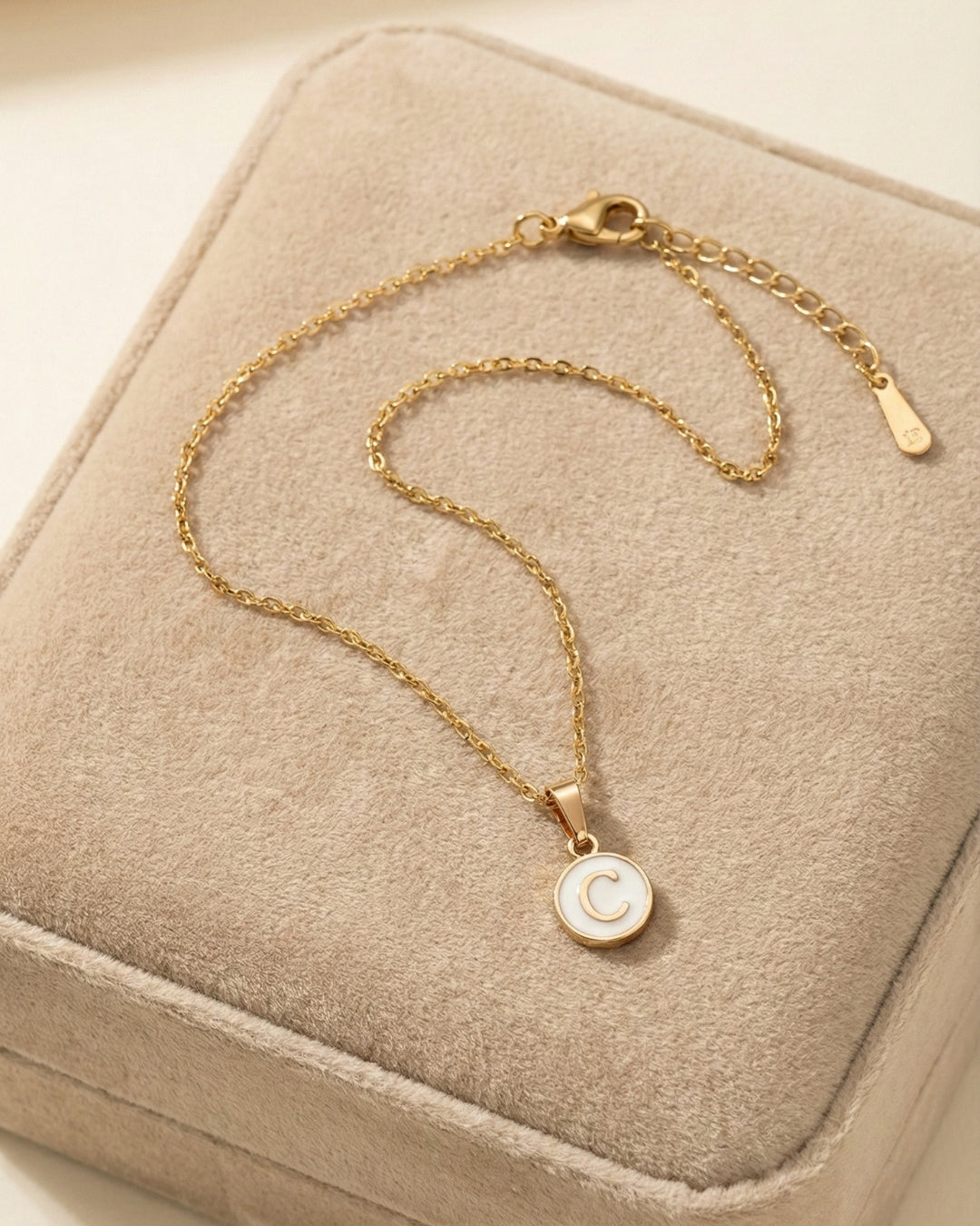 Initial Letter C Pendant With Chain