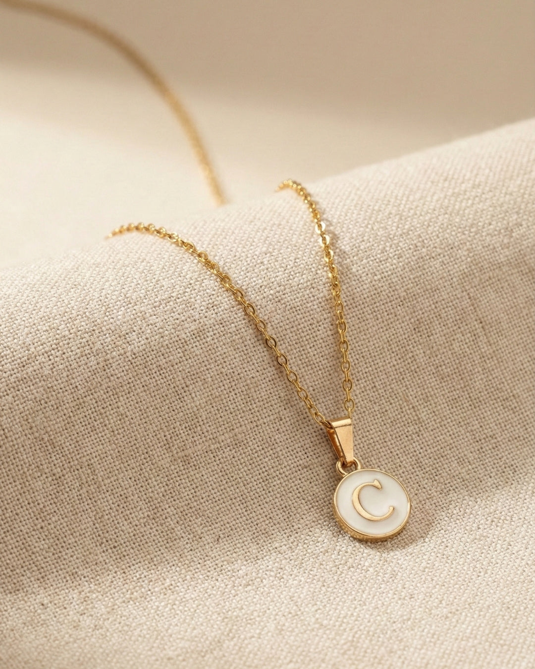 Initial Letter C Pendant With Chain