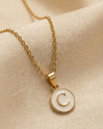 Initial Letter C Pendant With Chain