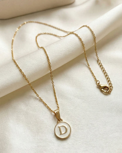 Initial Letter D Pendant With Chain