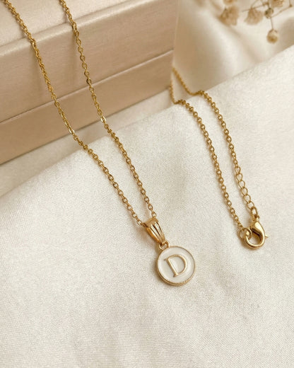 Initial Letter D Pendant With Chain