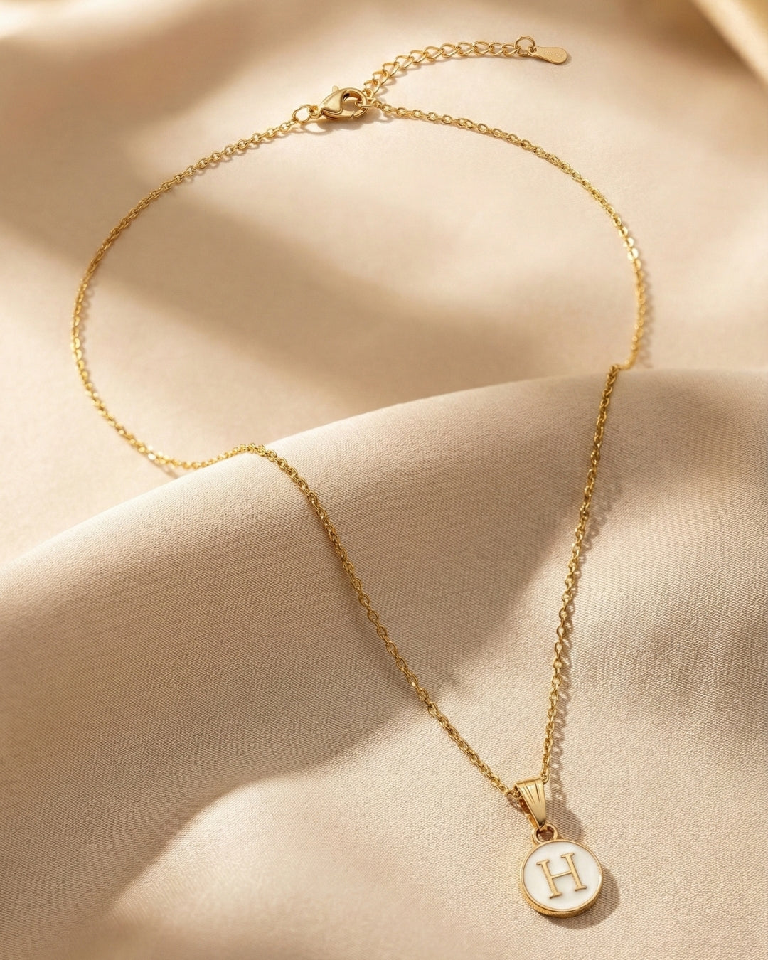 Initial Letter H Pendant With Chain