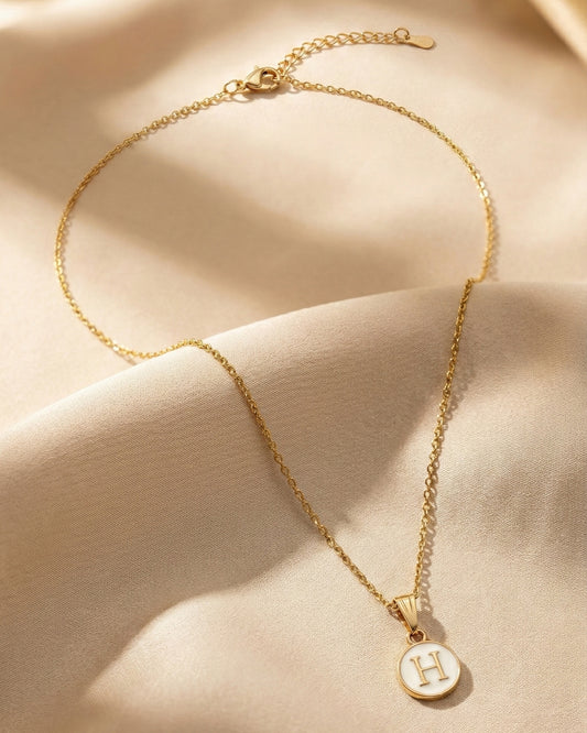 Initial Letter H Pendant With Chain