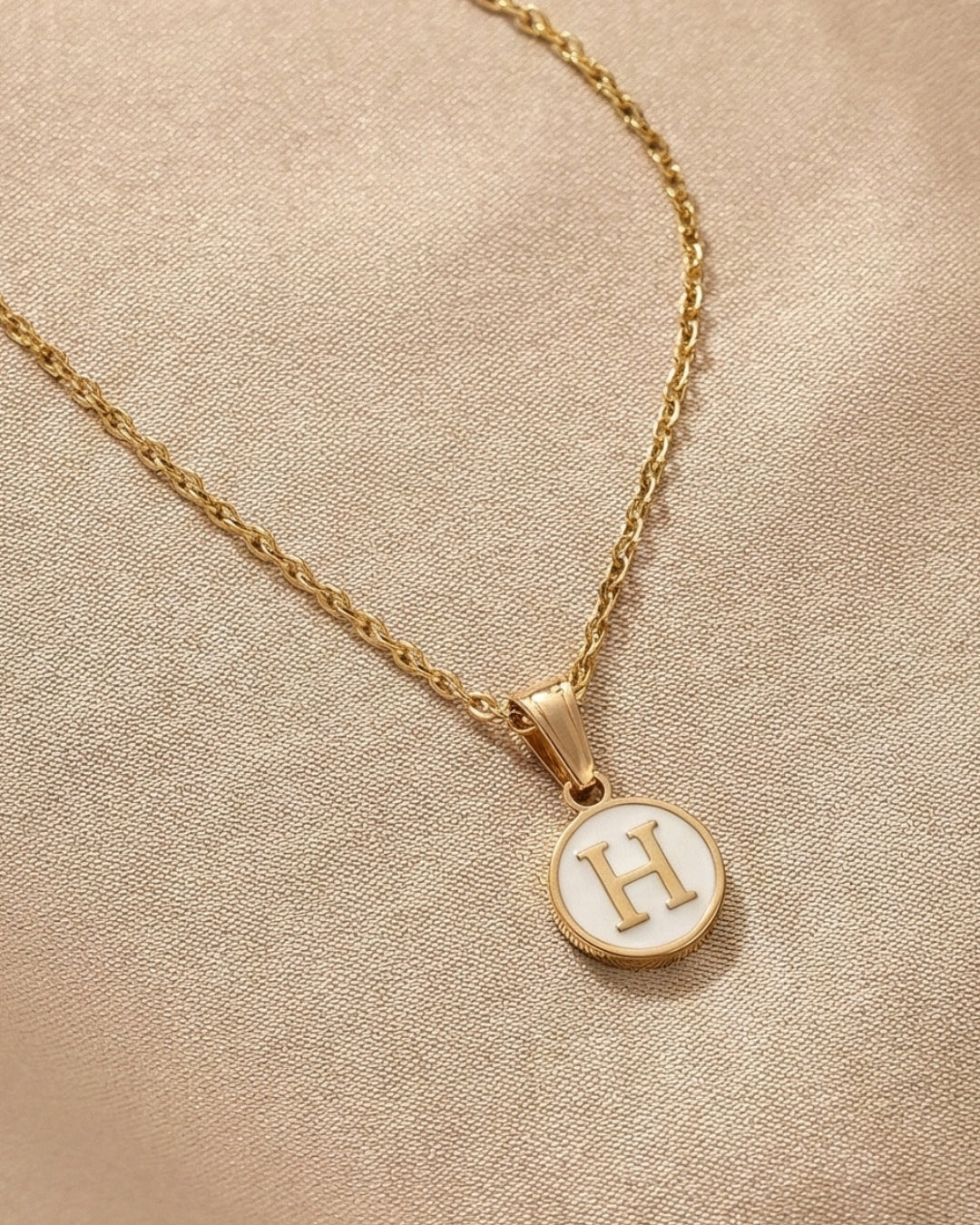 Initial Letter H Pendant With Chain