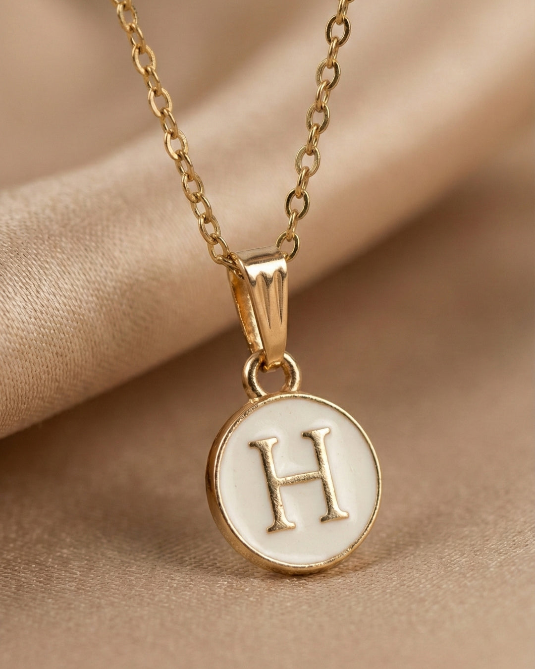 Initial Letter H Pendant With Chain