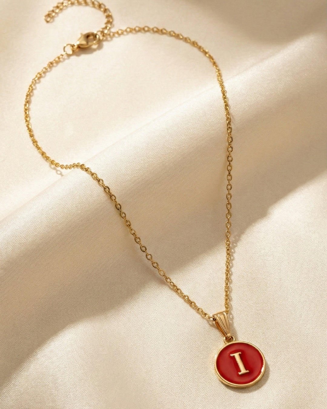 Initial Letter I Pendant With Chain