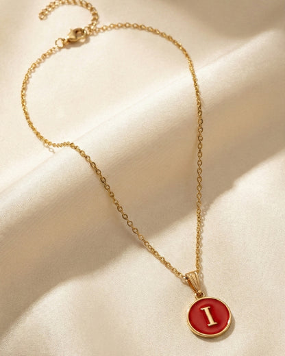 Initial Letter I Pendant With Chain