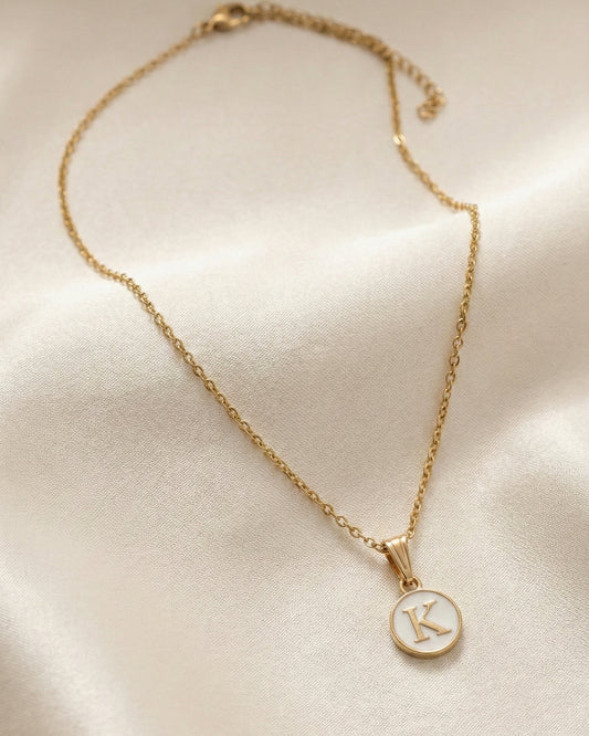 Initial Letter K Pendant With Chain