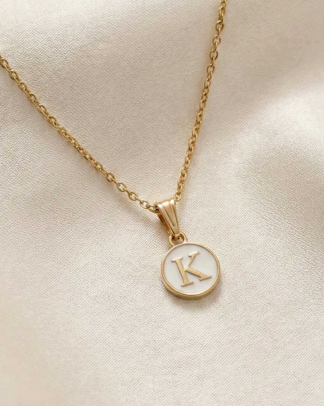 Initial Letter K Pendant With Chain