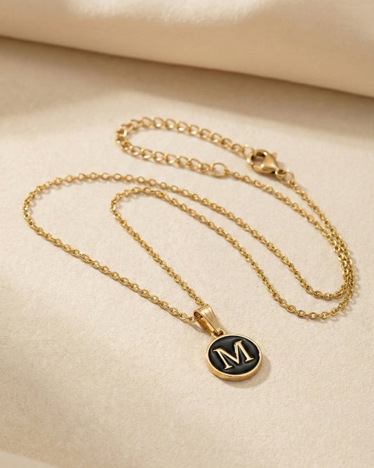 Initial Letter M Pendant With Chain