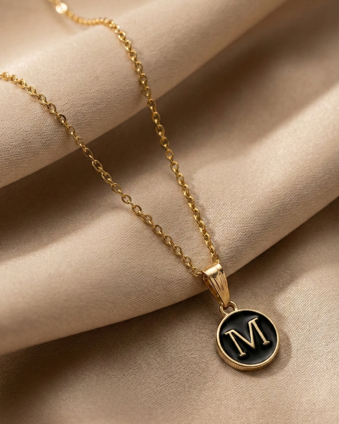 Initial Letter M Pendant With Chain