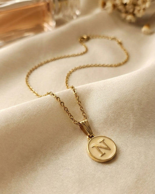 Initial Letter N Pendant With Chain