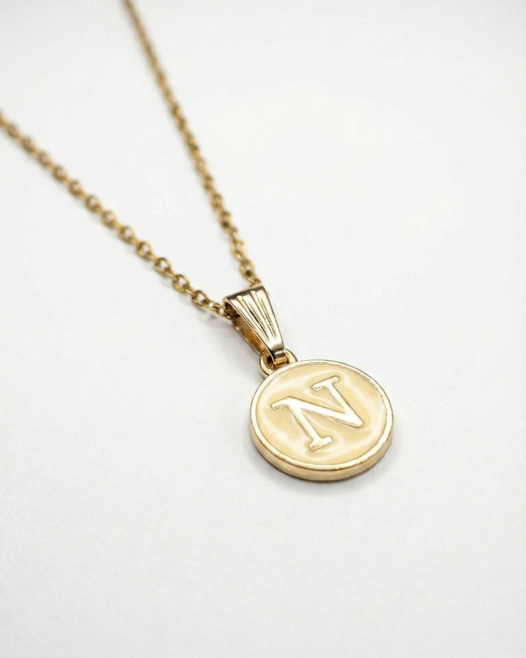 Initial Letter N Pendant With Chain