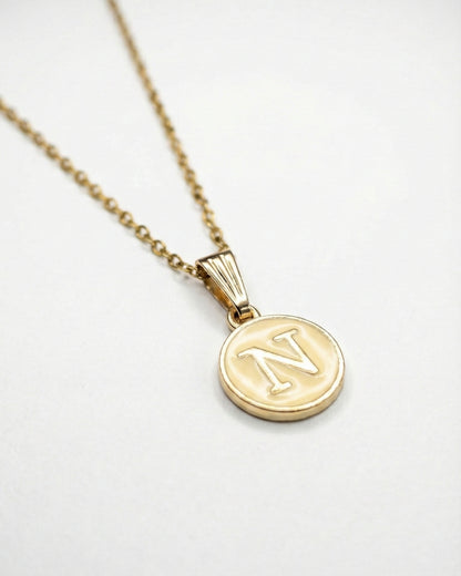 Initial Letter N Pendant With Chain