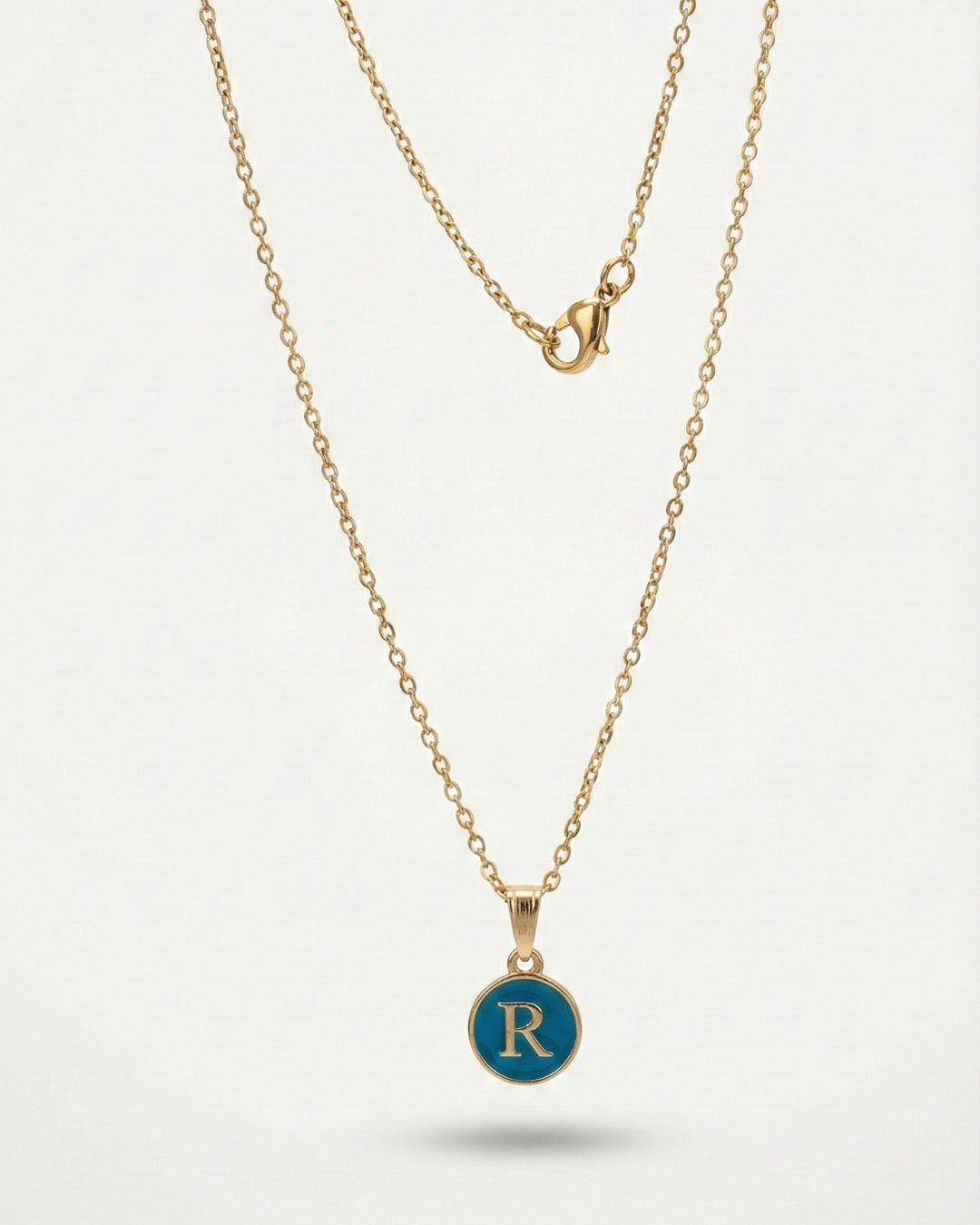 Initial Letter R Pendant With Chain