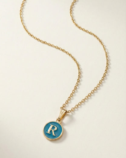Initial Letter R Pendant With Chain