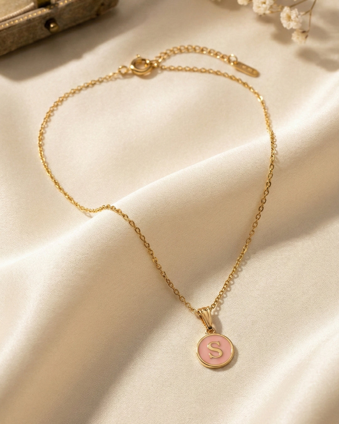 Initial Letter S Pendant With Chain