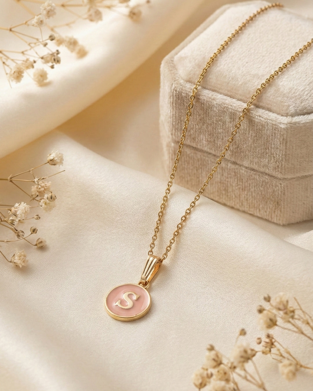 Initial Letter S Pendant With Chain