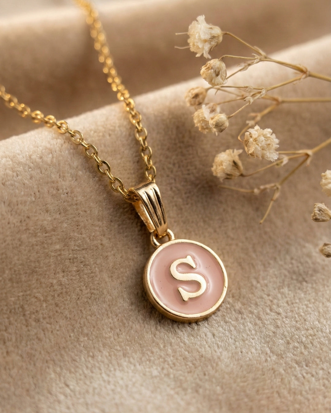 Initial Letter S Pendant With Chain