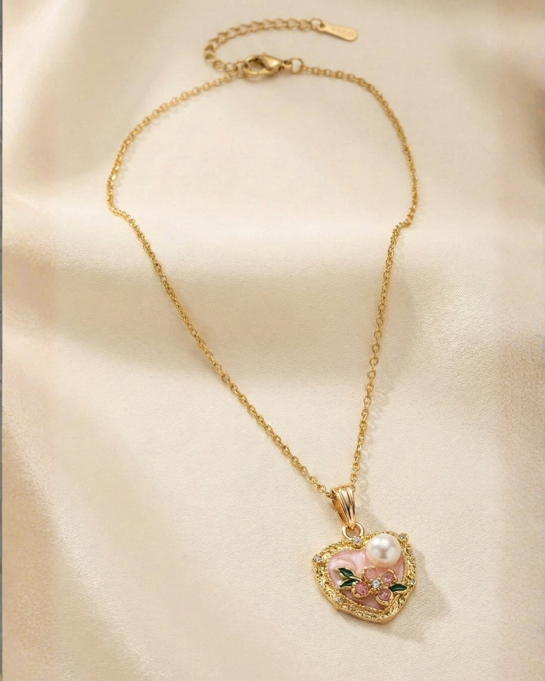 Cute Pearl Embellishment Pendant With Chain