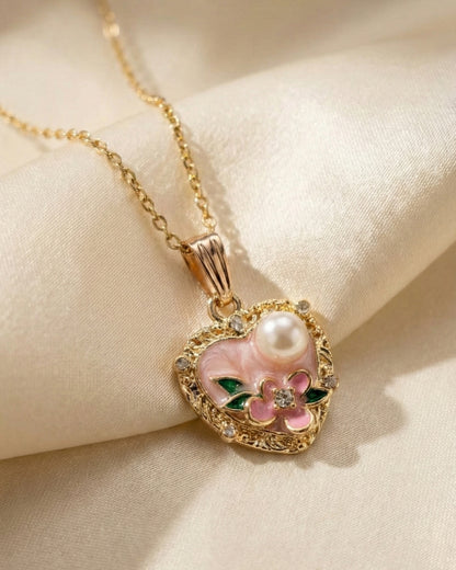 Cute Pearl Embellishment Pendant With Chain