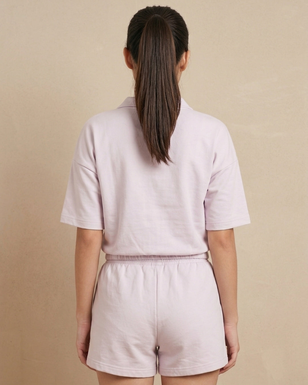 Mauve Cotton Loopknit Lounge Co-Ord Set for Girls