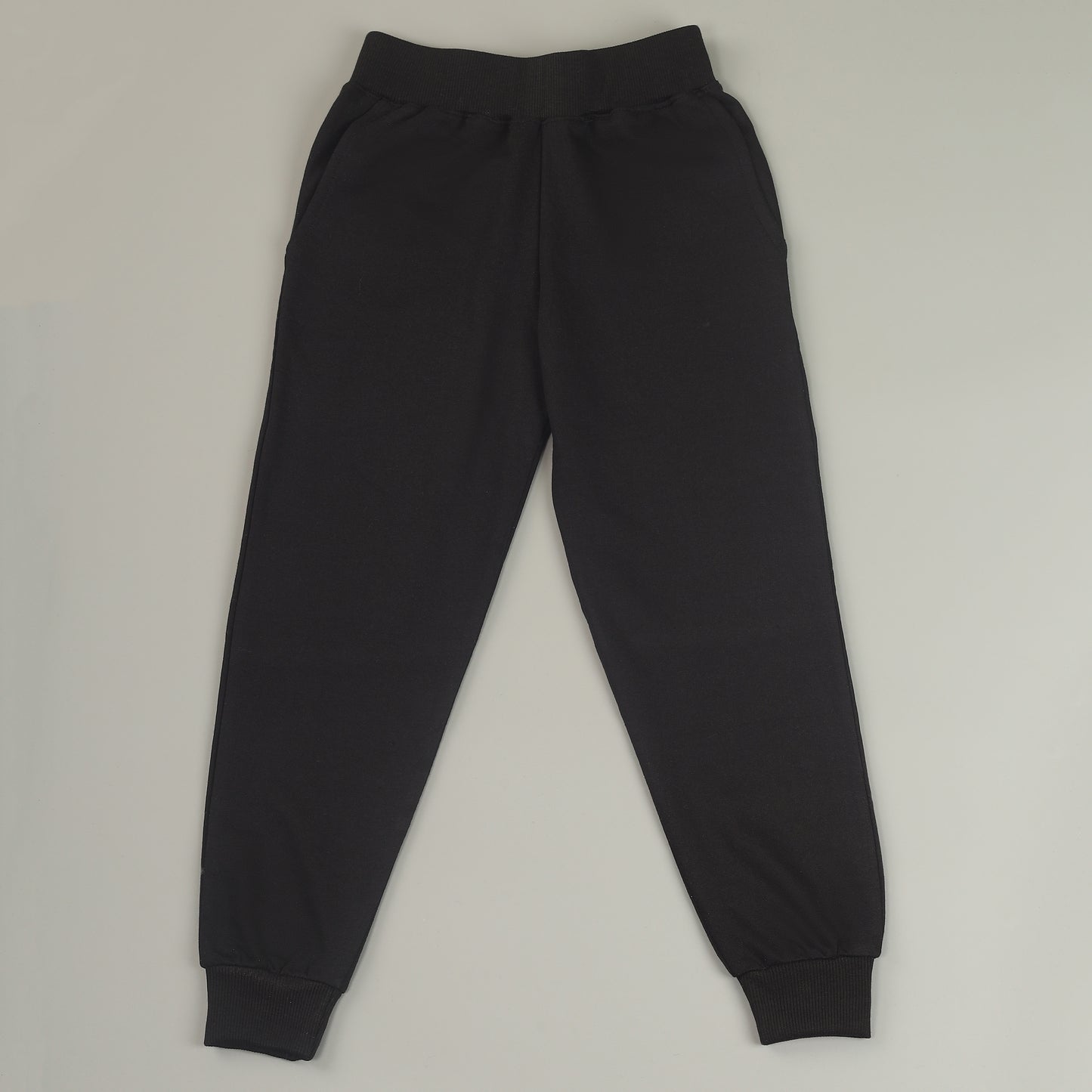Black Typographic Joggers Set with Pockets for Kids