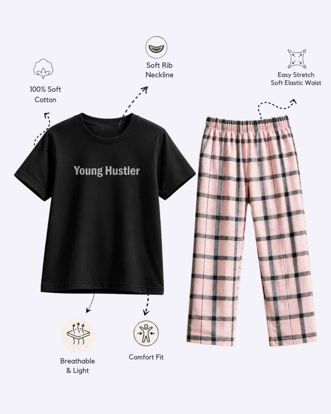 Typographic with Light Pink Checks