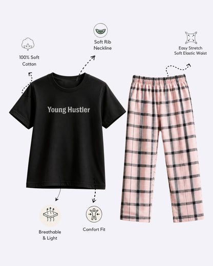Typographic with Light Pink Checks