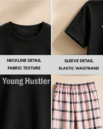 Typographic with Light Pink Checks