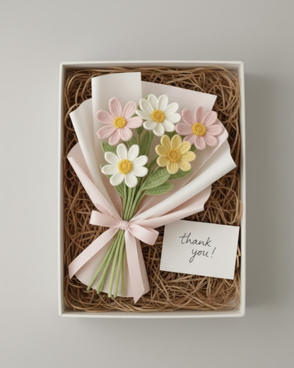 Handmade Crochet Colorful Daisy Flower Bouquet