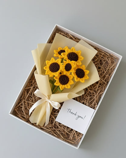Handmade Crochet Sunflower Bouquet